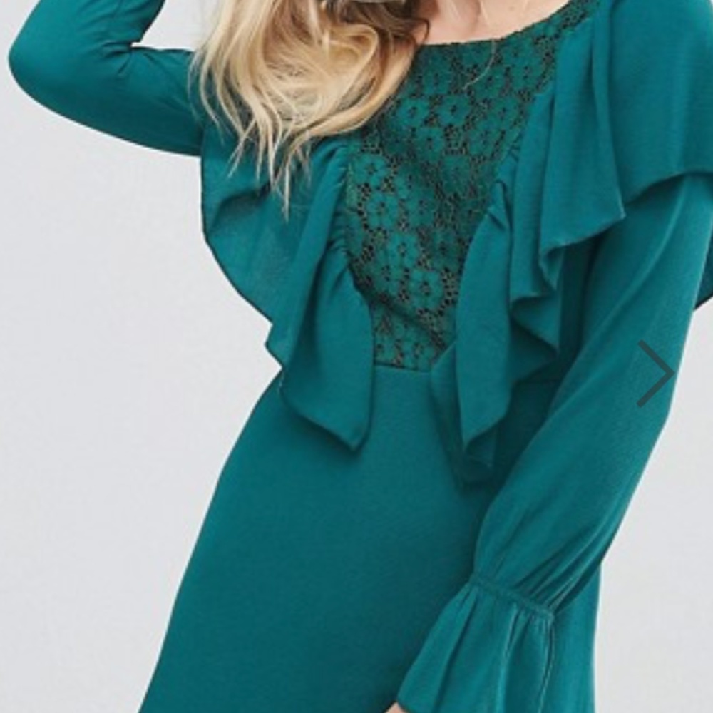 New Green Rage Lace Insert Ruffle Dress: Asos.com - Picture 2 of 3